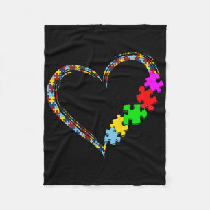 Autism Awareness Heart Puzzle Piece Valentijn Fleece Deken