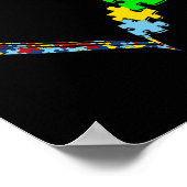 Autism Awareness Heart Puzzle Piece Valentijn Poster (Hoek)