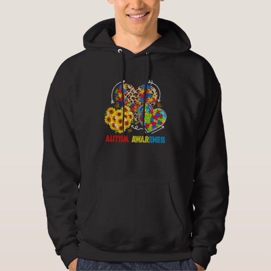 Autism Awareness Hearts Leopard Autism Life Womens Hoodie (Voorkant)