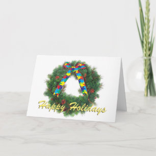 Autism Awareness Holiday Greeting Card Feestdagen Kaart
