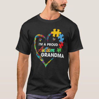 Autism Awareness  I m A Proud Grandma Love Puzzle  T-shirt