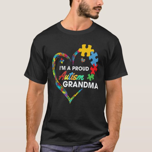 Autism Awareness  I m A Proud Grandma Love Puzzle  T-shirt (Voorkant)