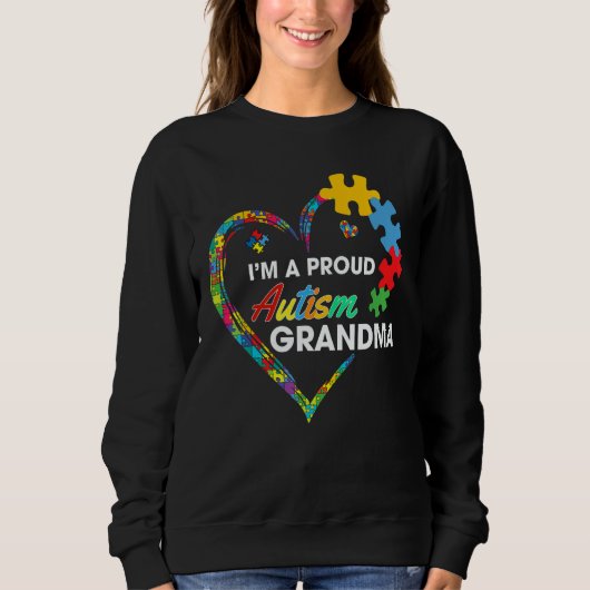 Autism Awareness  I m A Proud Grandma Love Puzzle  Trui (Voorkant)