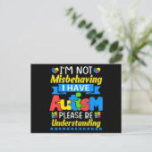 Autism Awareness I'm Not Misbehaving I Have Autism Briefkaart (Staand voorkant)