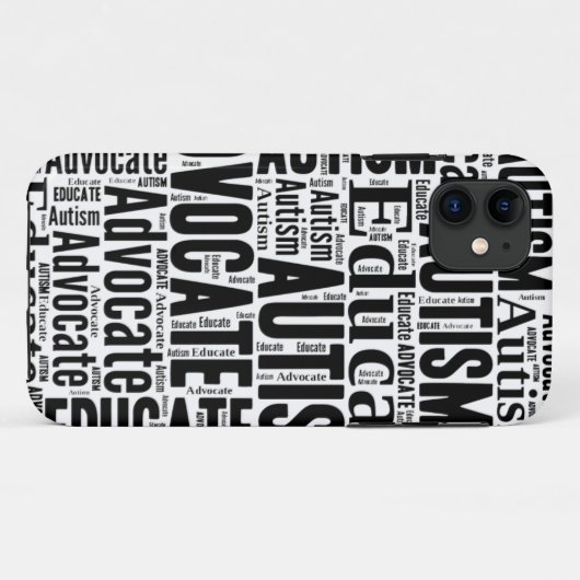 Autism Awareness IPhone Case Black (Achterkant (horizontaal))