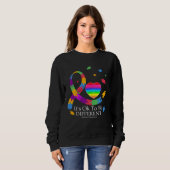 Autism Awareness It s Ok To Be Different Ribbon Pu Trui (Voorkant volledig)