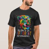 Autism Awareness It s Oki To Be Different Leopard  T-shirt (Voorkant)