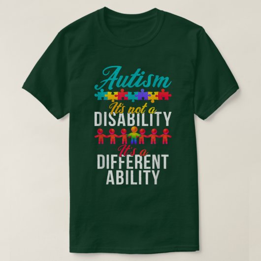 Autism Awareness It's a Different Ability Skeleton T-shirt (Design voorkant)