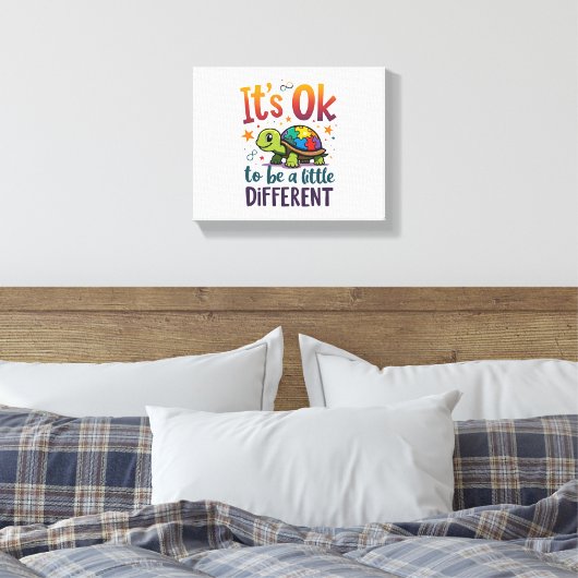Autism Awareness It's Ok To Be A Little Different Canvas Afdruk (Insitu (Slaapkamer))