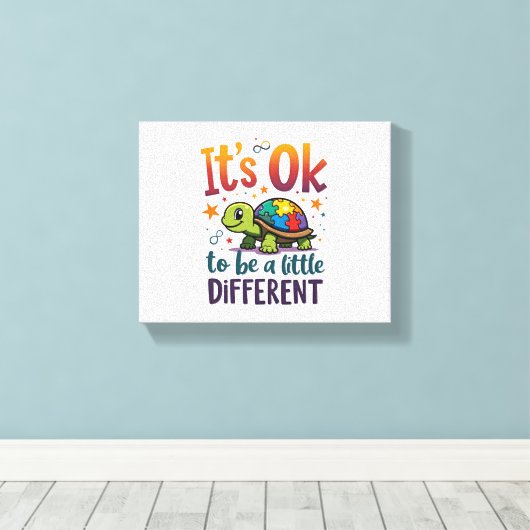 Autism Awareness It's Ok To Be A Little Different Canvas Afdruk (Insitu (Houten vloer))