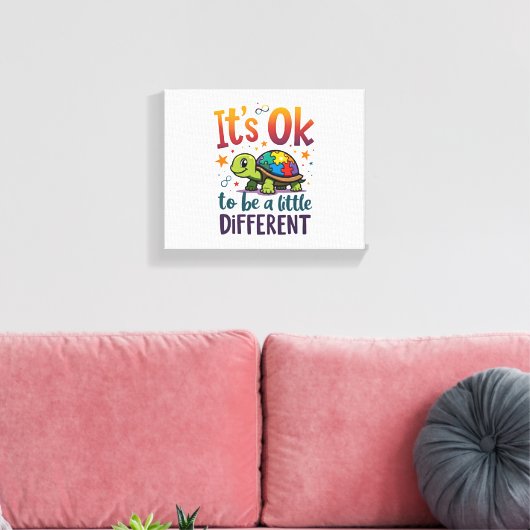 Autism Awareness It's Ok To Be A Little Different Canvas Afdruk (Insitu (Woonkamer))