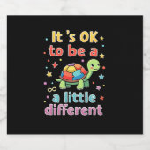 Autism Awareness It's Ok To Be A Little Different  Sparkling Wijnetiket (Enkel label)