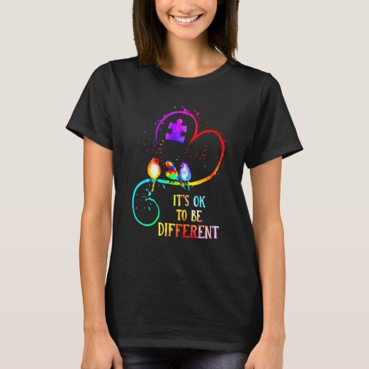 Autism Awareness It's OK To Be Different Love Puzz T-shirt (Voorkant)