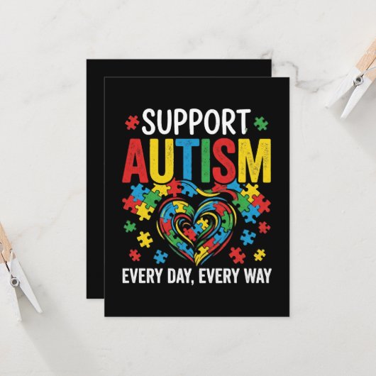 Autism awareness kaart (Voorkant / Achterkant in situ)