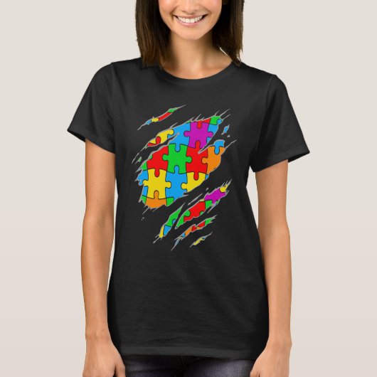 Autism Awareness  Kids Puzzle Sayings Graphic Plus T-shirt (Voorkant)