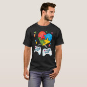 Autism Awareness Kids Video Gamer Puzzle Piece Blu T-shirt (Voorkant volledig)