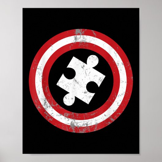 Autism Awareness Kinder Mannen Puzzle Superheld Ca Poster (Voorkant)