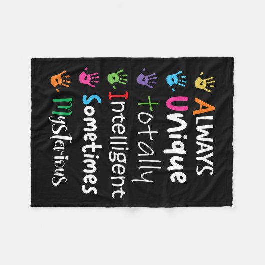 Autism Awareness Kindness Shirt Always Unique Tota Fleece Deken (Voorkant (Horizontaal))