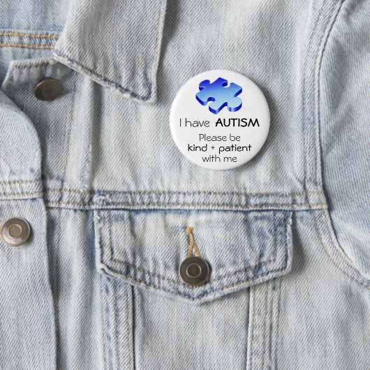 Autism Awareness Lapel Pin - Button (In situ)
