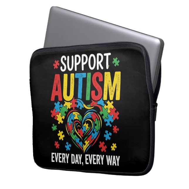 Autism awareness laptop sleeve (Voorkant Links)