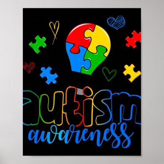Autism Awareness Light Bulb Puzzle Poster (Voorkant)