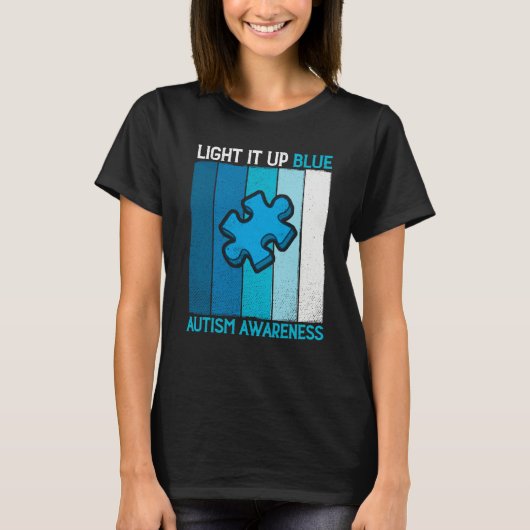 Autism Awareness  Light It Up Blue Autism Awarenes T-shirt (Voorkant)