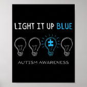 Autism Awareness Light It Up Blue Premium T-Shirt1 Poster (Voorkant)