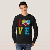Autism Awareness LOVE Autistic Pride Asperger Prou T-shirt (Voorkant volledig)