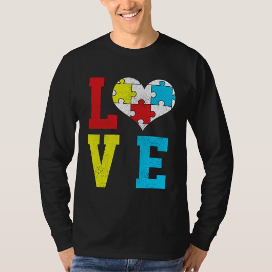 Autism Awareness LOVE Autistic Pride Asperger Prou T-shirt (Voorkant)