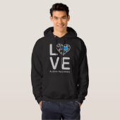 Autism Awareness Love Heart Blue Puzzle for Men Wo Hoodie (Voorkant volledig)
