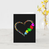 Autism Awareness Love Heart Puzzle Piece Gift Men Kaart (Gele Bloem)