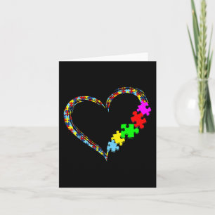 Autism Awareness Love Heart Puzzle Piece Gift Men Kaart