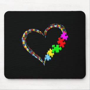 Autism Awareness Love Heart Puzzle Piece Gift Men Muismat