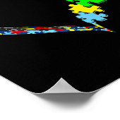 Autism Awareness Love Heart Puzzle Piece Gift Men Poster (Hoek)