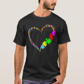 Autism Awareness Love Heart Puzzle Piece   Men Wom T-shirt (Voorkant)