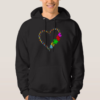 Autism Awareness Love Heart Puzzle Piece Valentine Hoodie
