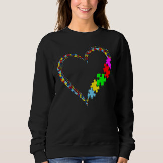 Autism Awareness Love Heart Puzzle Piece Valentine Trui