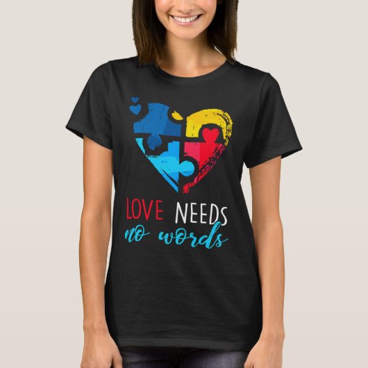Autism Awareness Love Needs No Words Active T-shirt (Voorkant)