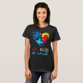 Autism Awareness Love Needs No Words Active T-shirt (Voorkant volledig)