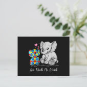 Autism Awareness Love Needs No Words Elephant Supp Briefkaart (Staand voorkant)