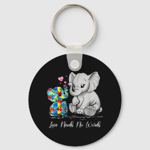 Autism Awareness Love Noeds No Words Elephant Supp Sleutelhanger