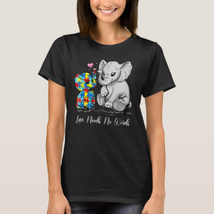 Autism Awareness Love Noeds No Words Elephant Supp T-shirt
