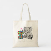 Autism Awareness Love Noeds No Words Elephant Supp Tote Bag (Achterkant)