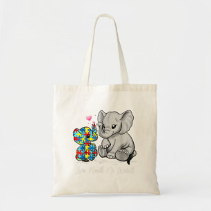Autism Awareness Love Noeds No Words Elephant Supp Tote Bag