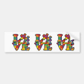 Autism Awareness Love Puzzle Piece Bumpersticker (Voorkant)