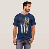 Autism Awareness Maand American Flag Autistic T-shirt (Voorkant volledig)