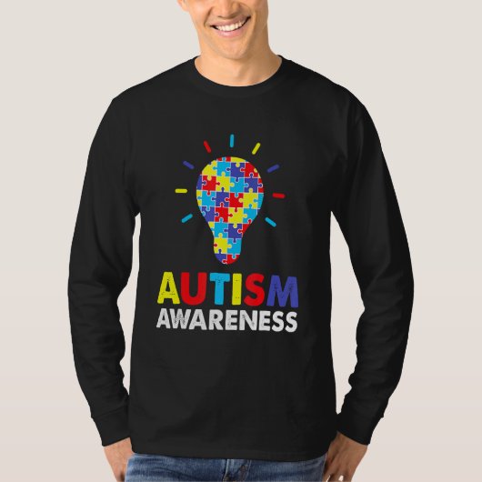 Autism Awareness Maand Autistic Multi Colour Puzz T-shirt (Voorkant)