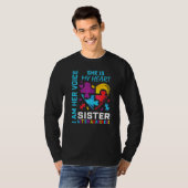 Autism Awareness Maand Sister Puzzle Piece Heart S T-shirt (Voorkant volledig)