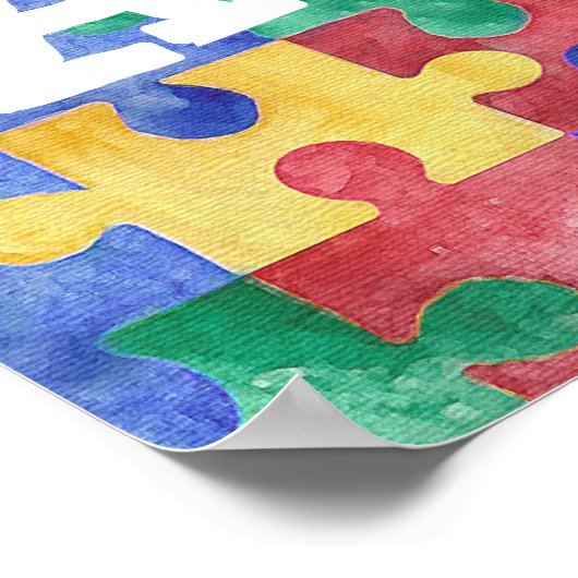 Autism Awareness maandelijkse puzzle poster (Hoek)