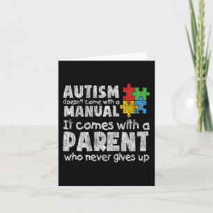 Autism Awareness Mam Dad Parents Autistic Kinder A Kaart